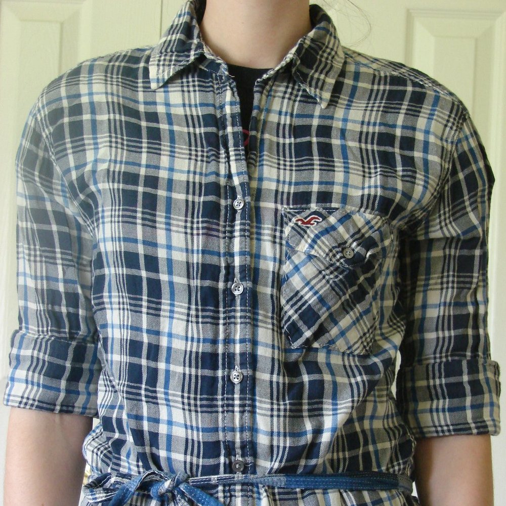 Hollister Women's Flannel Boyfriend Shirt, Size Extra Small XS